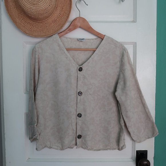 CP Shades Tops - CP Shades Rayon Button Down Blouse